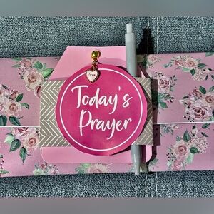 Christian  catholic Floral folio with Pen one of the kind perfect gift